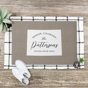 Colorado Family Monogram State Doormat