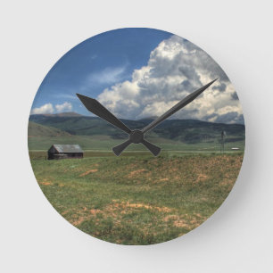 Colorado Farm Round Clock