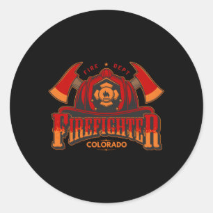 Colorado Firefighter For Fire Or Helmet Classic Round Sticker