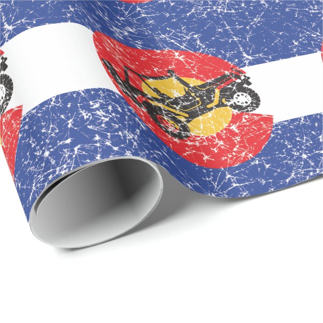 Colorado Flag 4 Wheeler Wrapping Paper (Roll Corner)