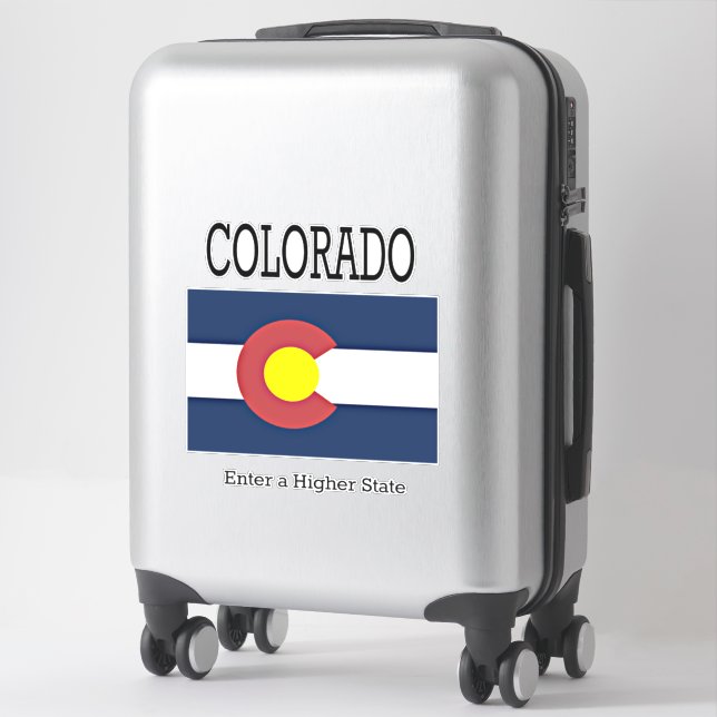Colorado flag and motto sticker (Suitcase)