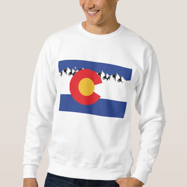 Colorado Flag and Mountains Sweatshirt (Front)