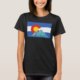 Colorado Flag and Rocky Mountain Vintage Distresse T-Shirt