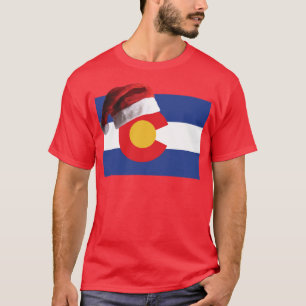 Colorado-Flag-and-Santa-Hat T-Shirt