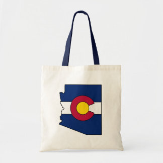 Colorado flag Arizona outline tote bag