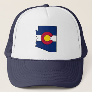 Colorado flag Arizona outline trucker hat