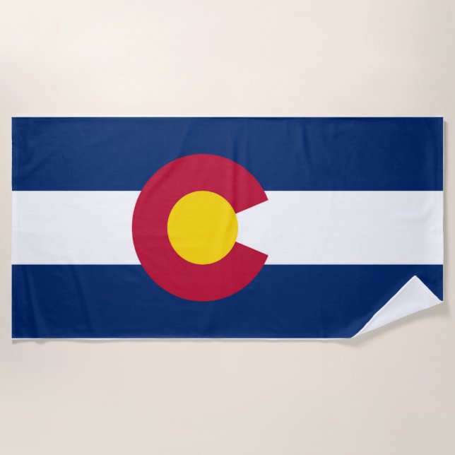 Colorado Flag Beach Towel (Front)
