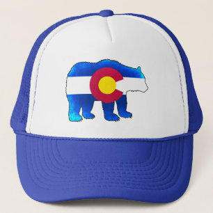 Colorado flag bear trucker hat