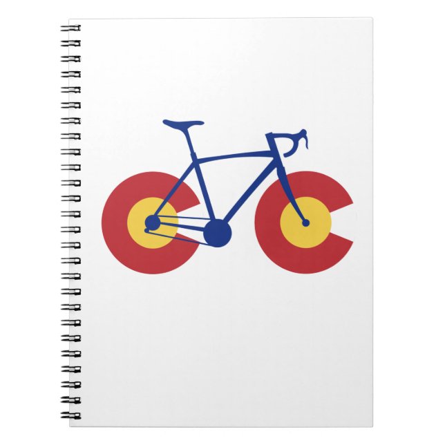 Colorado Flag Bicycle Spiral Notebook (Front)