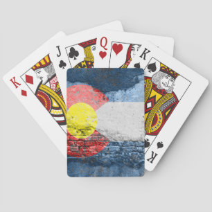 colorado flag brick wall playing cards