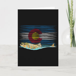 Colorado Flag Brown Trout Fly Fishing Fisherman Vi Card