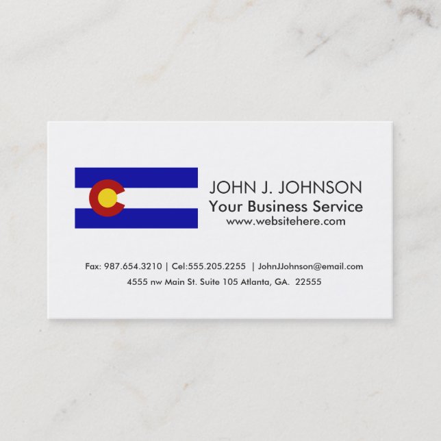 Colorado flag business card (Front)