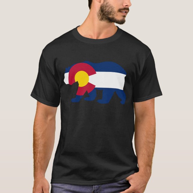 Colorado Flag California Bear T-Shirt (Front)