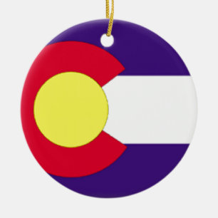 Colorado Flag Ceramic Tree Decoration