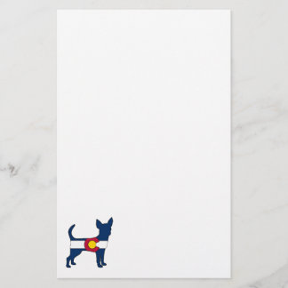 Colorado flag chihuahua dog stationery