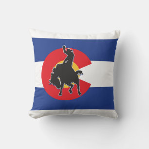 Colorado Flag Cowboy Cushion