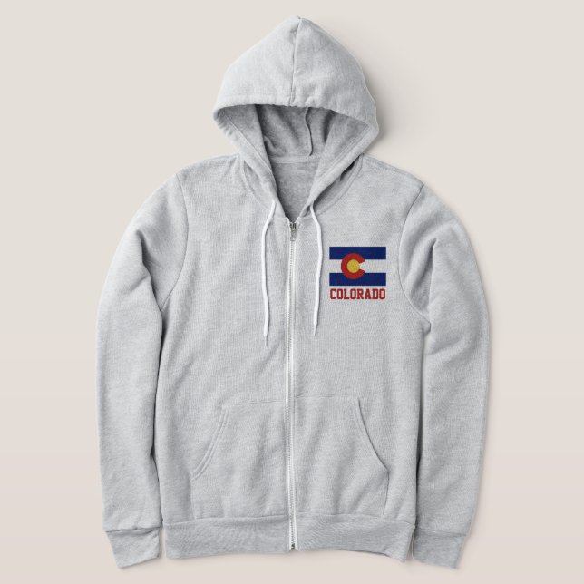 Colorado flag custom zippered hoodie for women (Laydown)