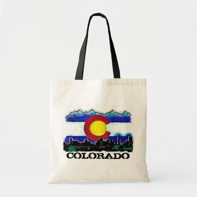 Colorado flag denver skyline artsy bag (Front)