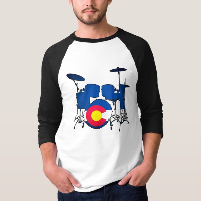 Colorado flag drums mens shirt (Front)