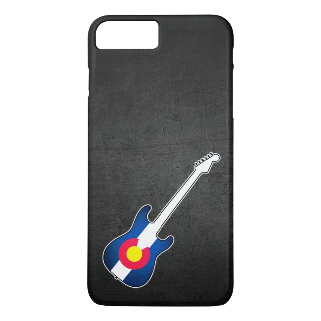 Colorado flag guitar grunge scratch phone case (Back)