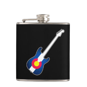 Colorado flag guitar vinyl wrapped flask