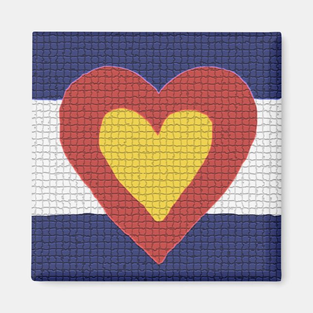 Colorado Flag Heart Magnet (Front)