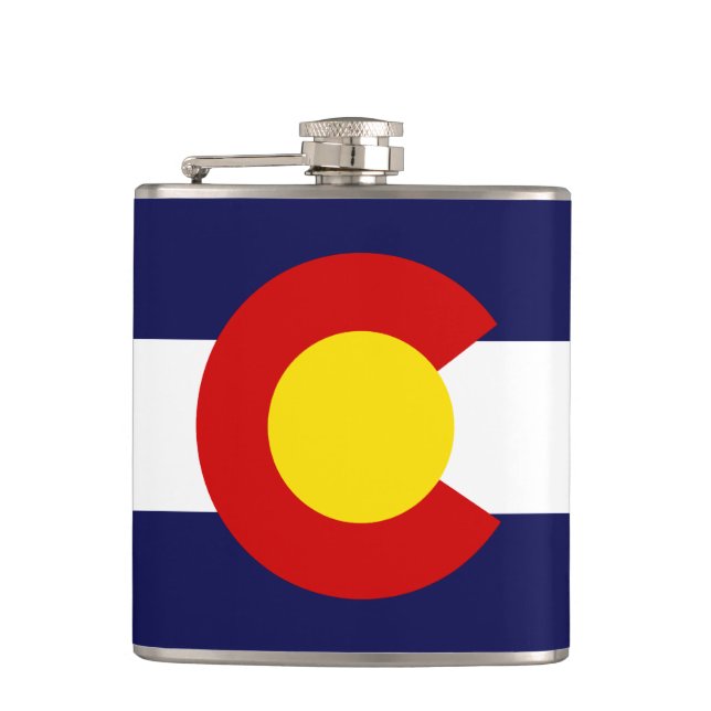 COLORADO FLAG HIP FLASK (Front)
