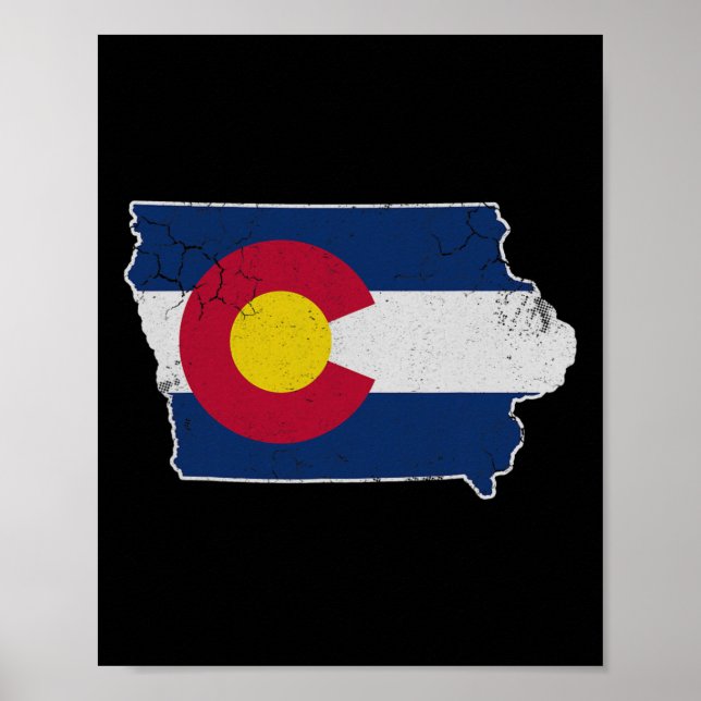 Colorado Flag Iowa Transplant Home Vacation Family Poster (Front)