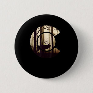 Colorado Flag Logo Elk Hunting Men 6 Cm Round Badge