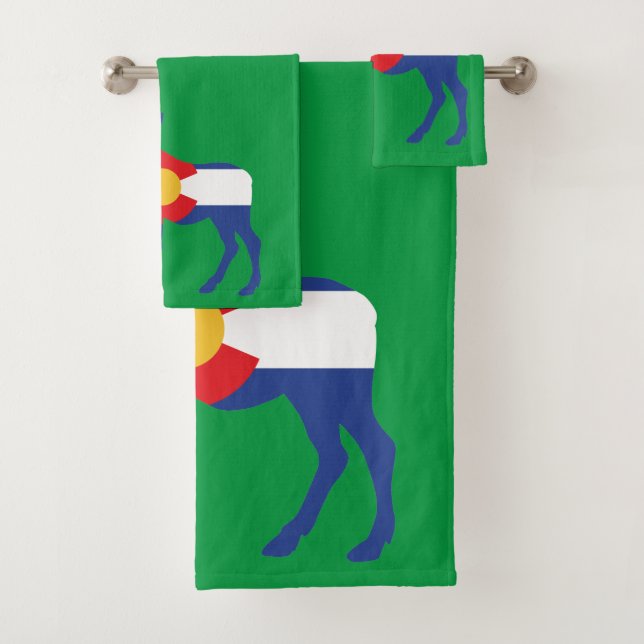 Colorado Flag Made into a Moose Bath Towel Set (Insitu)