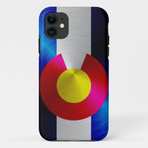 Colorado Flag; metal-look iPhone 5 Case