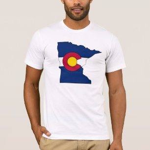 Colorado flag Minnesota outline guys shirt