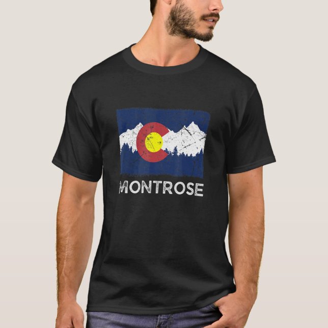 Colorado Flag Montrose Colorado Mountains Souvenir T-Shirt (Front)