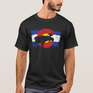 Colorado Flag Moose Hunter Cool Moose Hunting Men T-Shirt
