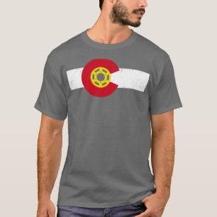 Colorado Flag Mountain Bike Cyclist Biking Outdoor T-Shirt