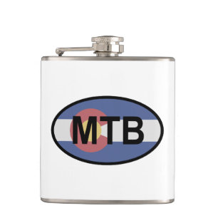 Colorado Flag Mountain Bike Hip Flask