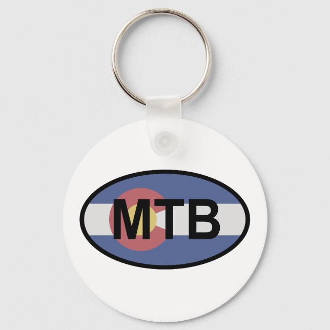 Colorado Flag Mountain Bike Key Ring (Front)