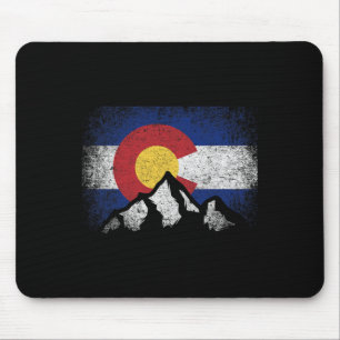 Colorado Flag Mountain Ski Winter Gift Hiker Hikin Mouse Pad