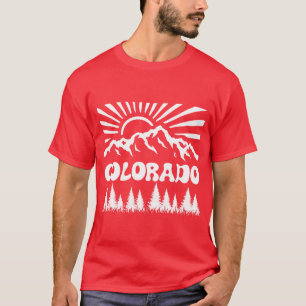 Colorado Flag Mountain State 70S Style friend T-Shirt