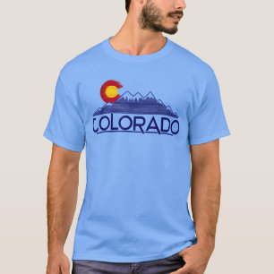 Colorado Flag Mountain Vintage Colourful Colorado T-Shirt