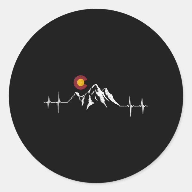 Colorado Flag Mountains Hebeat Classic Round Sticker (Front)