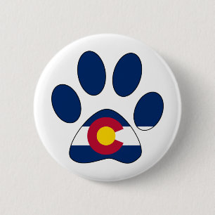 Colorado flag paw print button