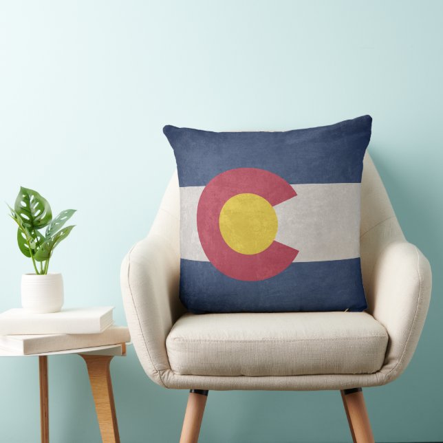 Colorado Flag Pillow in muted colours (Chair)