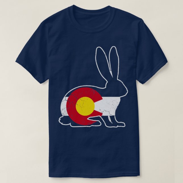 Colorado Flag Rabbit Bunny T-Shirt (Design Front)