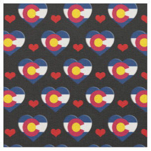 Colorado Flag & Red Heart fashion Fabric / USA
