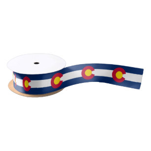 Colorado Flag ribbon, Colorado fashion /sports Satin Ribbon