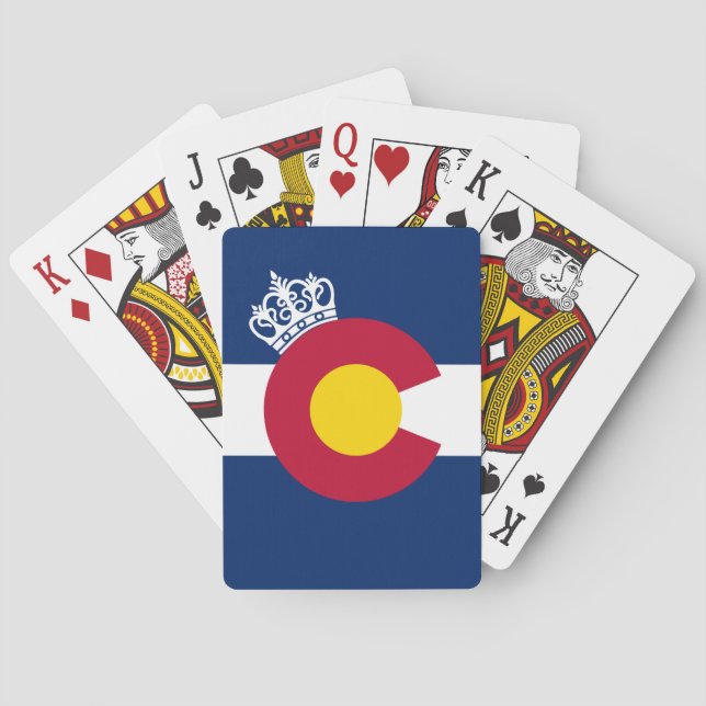 Colorado flag royal crown playing cards (Back)