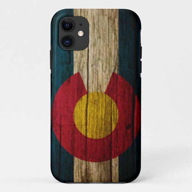 Colorado Flag rustic wood Case-Mate iPhone Case (Back)