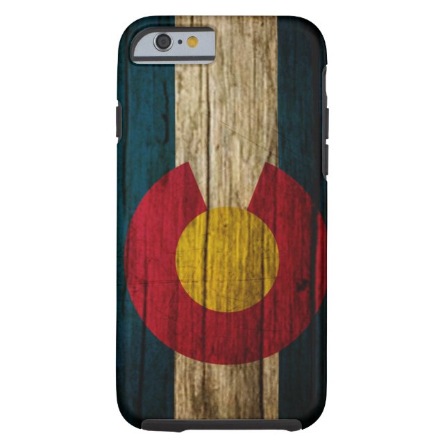 Colorado Flag rustic wood Case-Mate iPhone Case (Back)