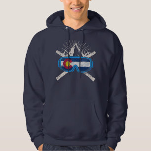 Colorado Flag Ski Skiing Hoodie